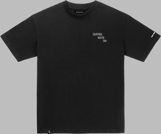 Quote T-shirt black "happy mind happy life"